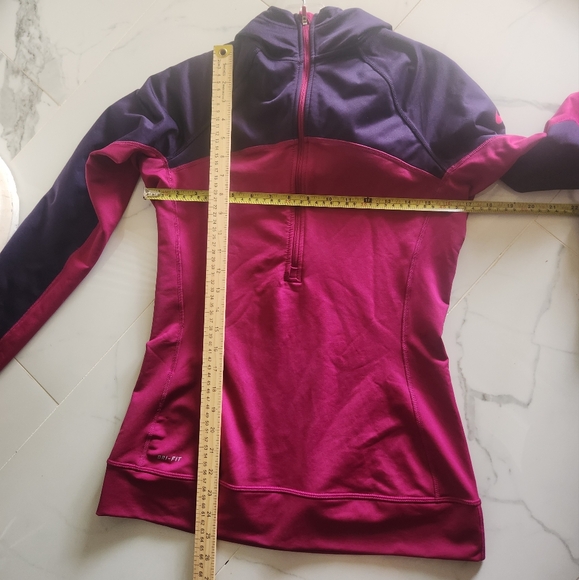 Nike EUC Medium Purple Burgundy Dri-Fit Hoodie Pullover Sweater Jacket - Picture 9 of 13